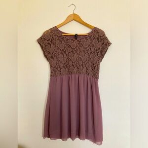 Size medium Final Touch lace dusty rose dress with slip